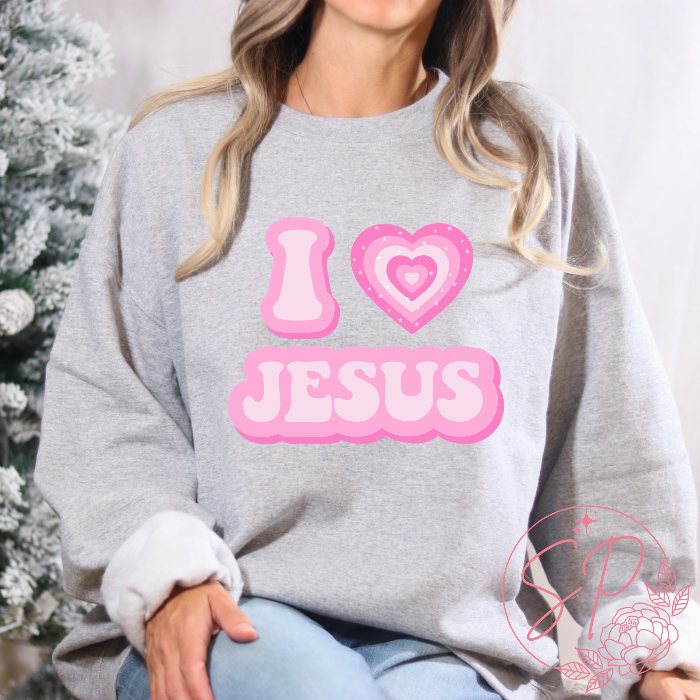 I love Jesus graphic crewneck