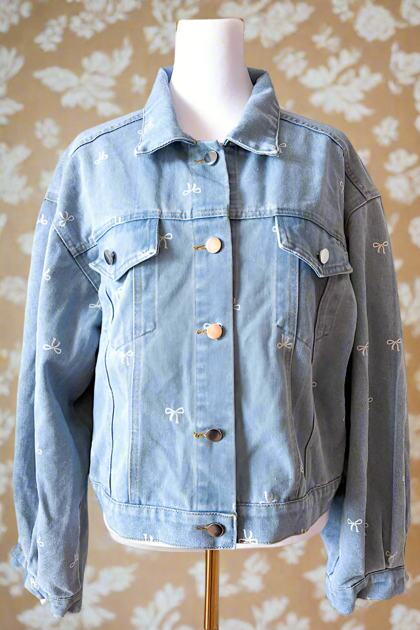 SC - ETA 6/6 - Mandie Bow Print Denim Jacket