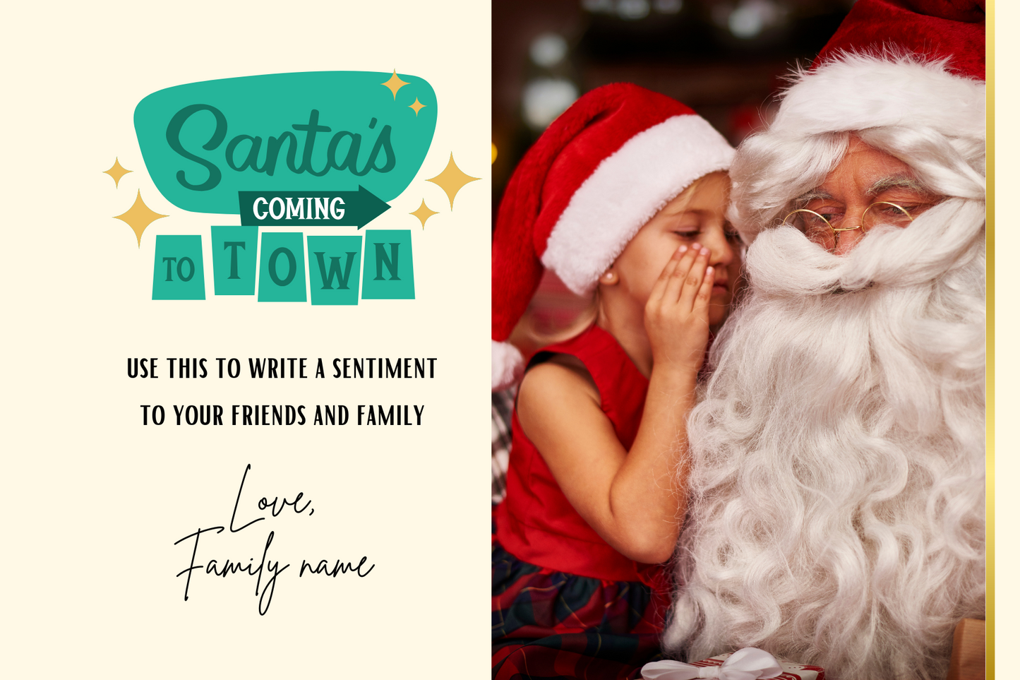 Santa is coming to town photo card template