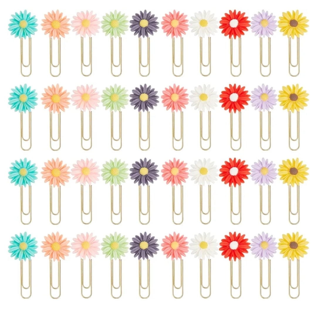 Daisy bookmark clips assorted colors