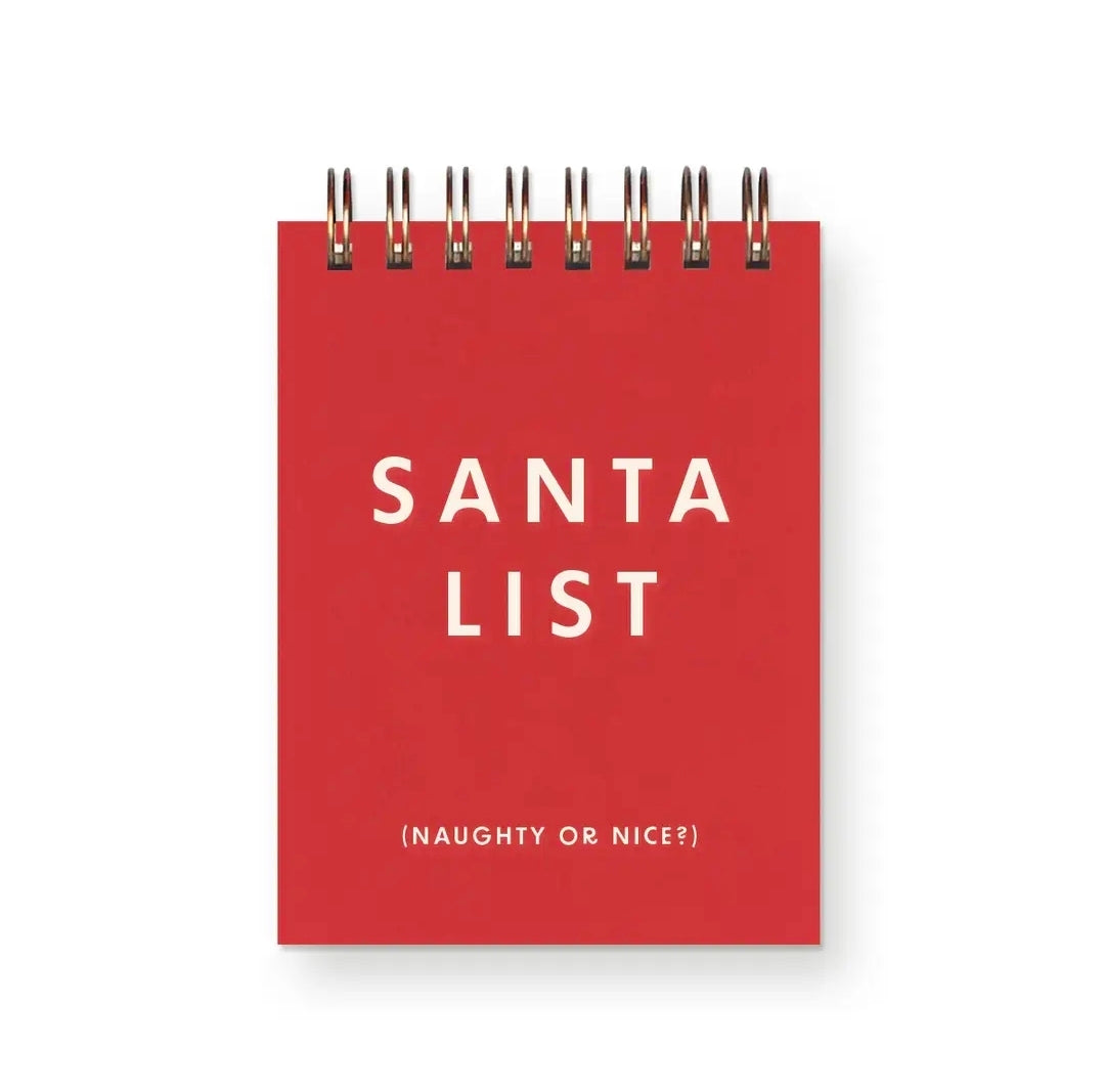 Santa List Mini Jotter Notebook – Cute Christmas Pocket Notebook | Holiday Stationery Gift for Women