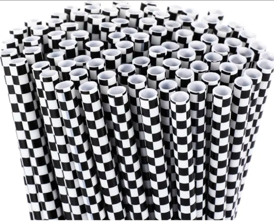 Retro Check Pattern Straws – Replacement Tumbler Straws