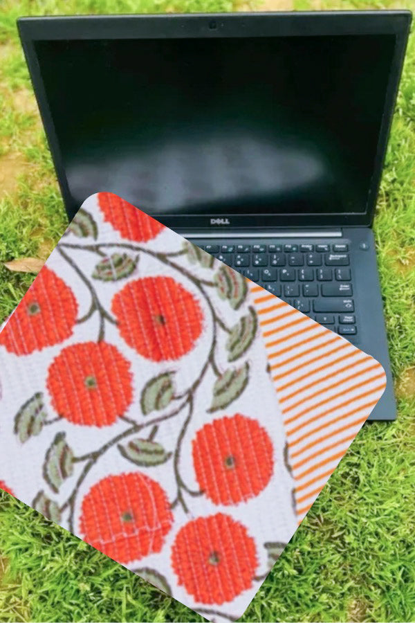 SC - ETA 6/9 - Waylon Orange Floral Print Laptop Sleeve