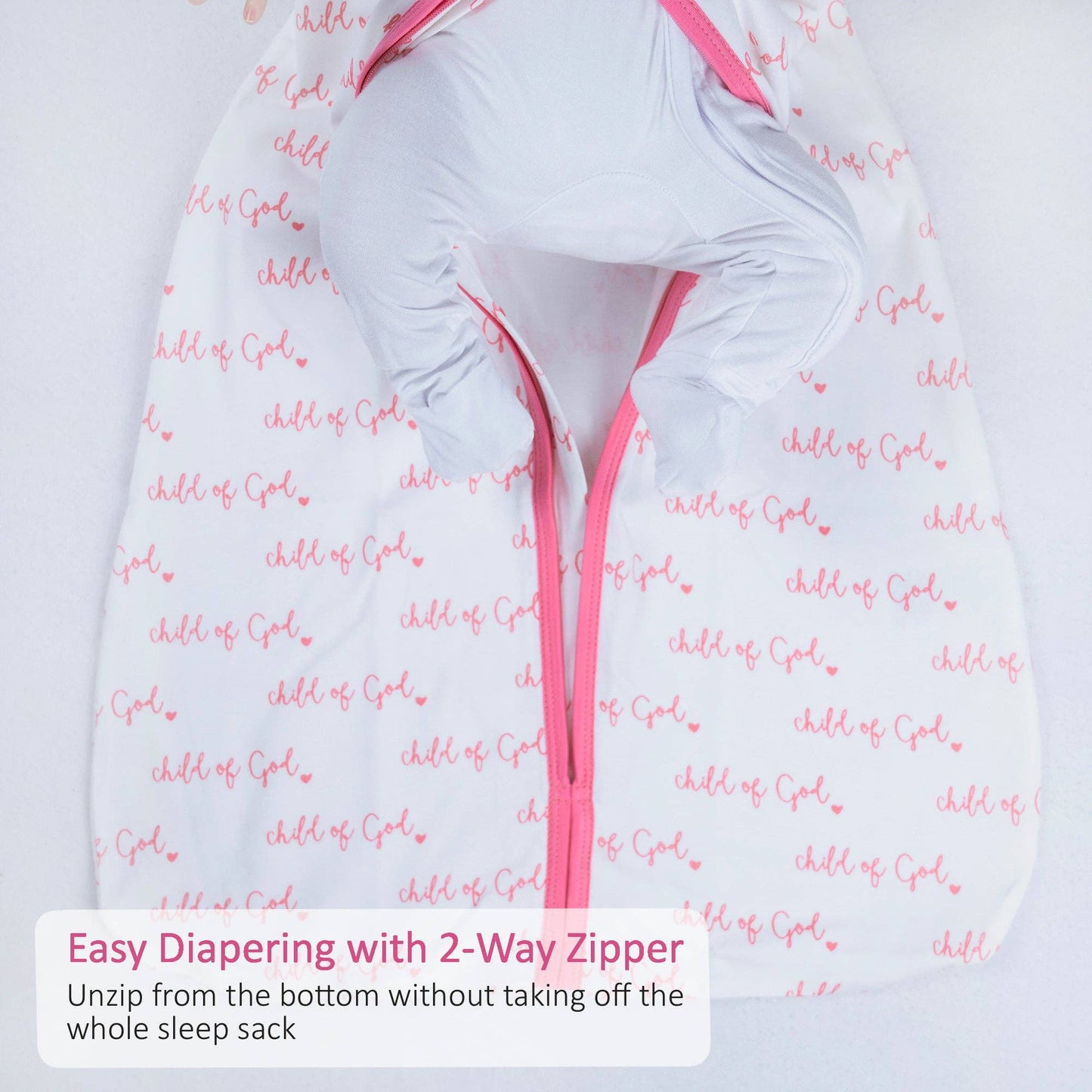 Organic Cotton Sleep Sack 0.5 TOG Pink Child of God