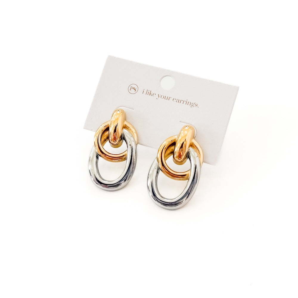Adelle Two Tone Earrings