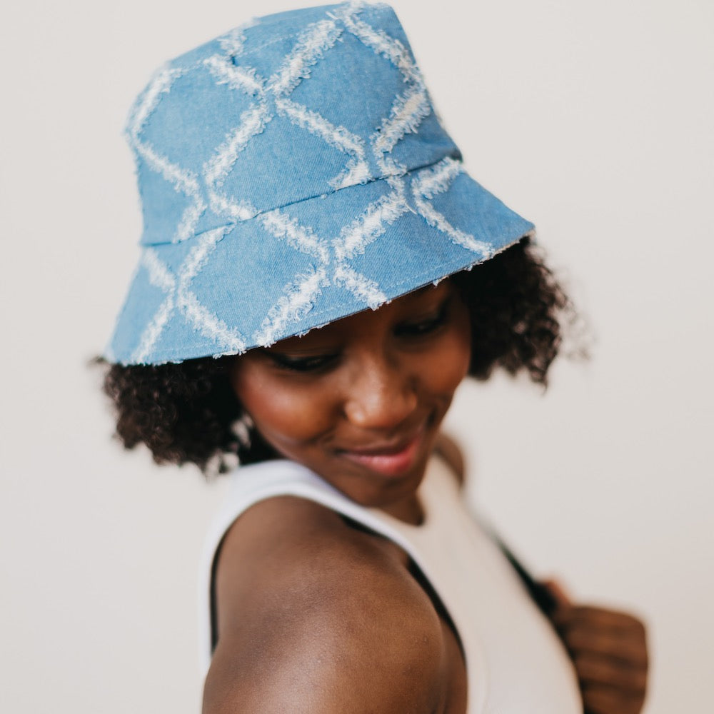 Diamond Print Bucket Hat