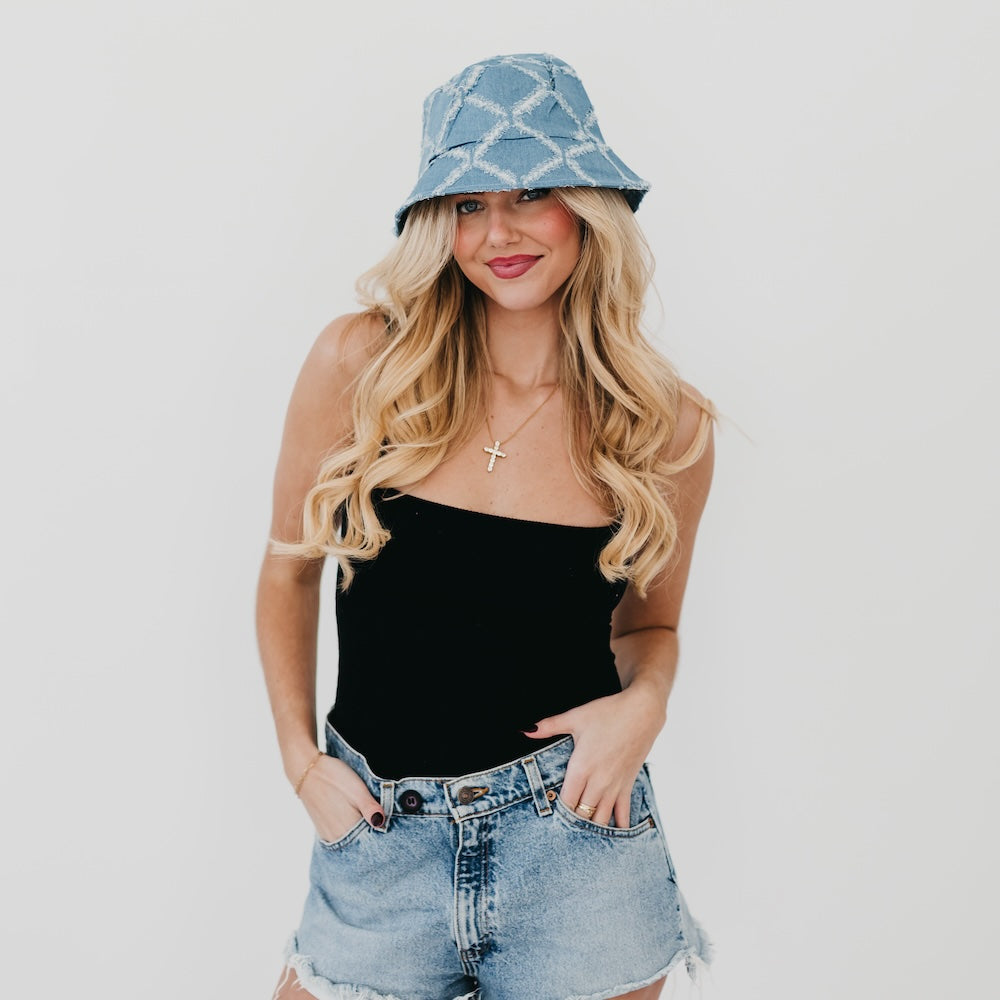 Diamond Print Bucket Hat