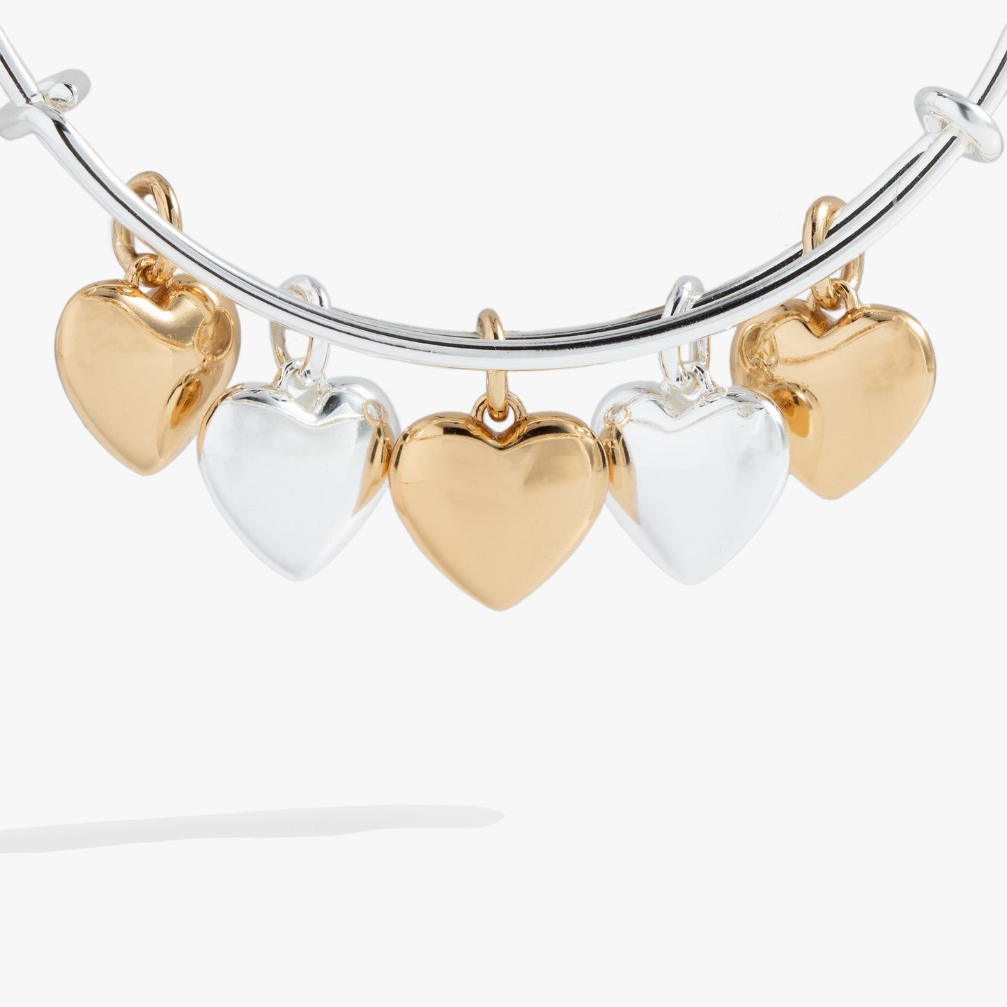 Puffy Heart Multi-Charm Bangle
