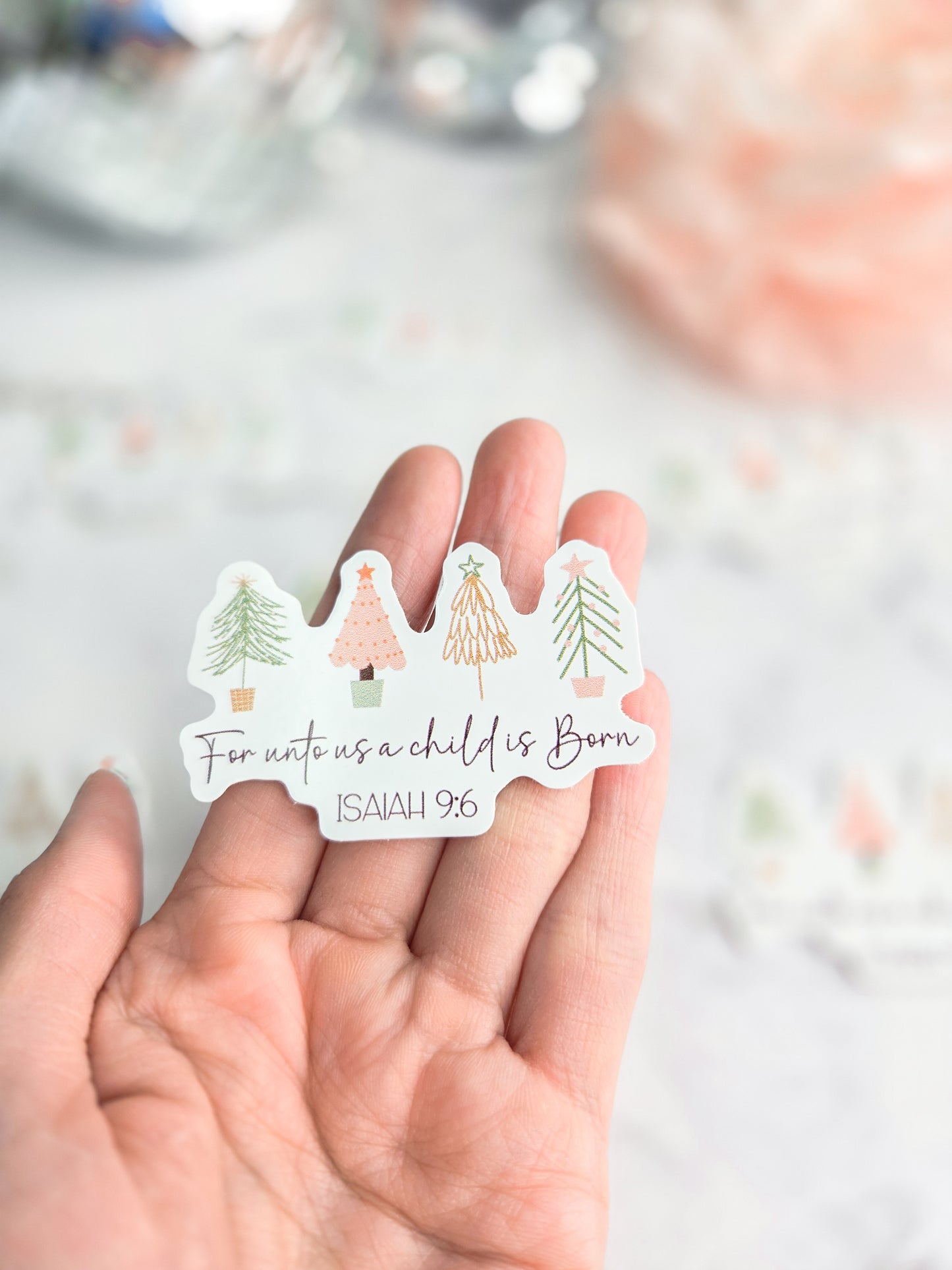 For unto us a child is born vinyl sticker