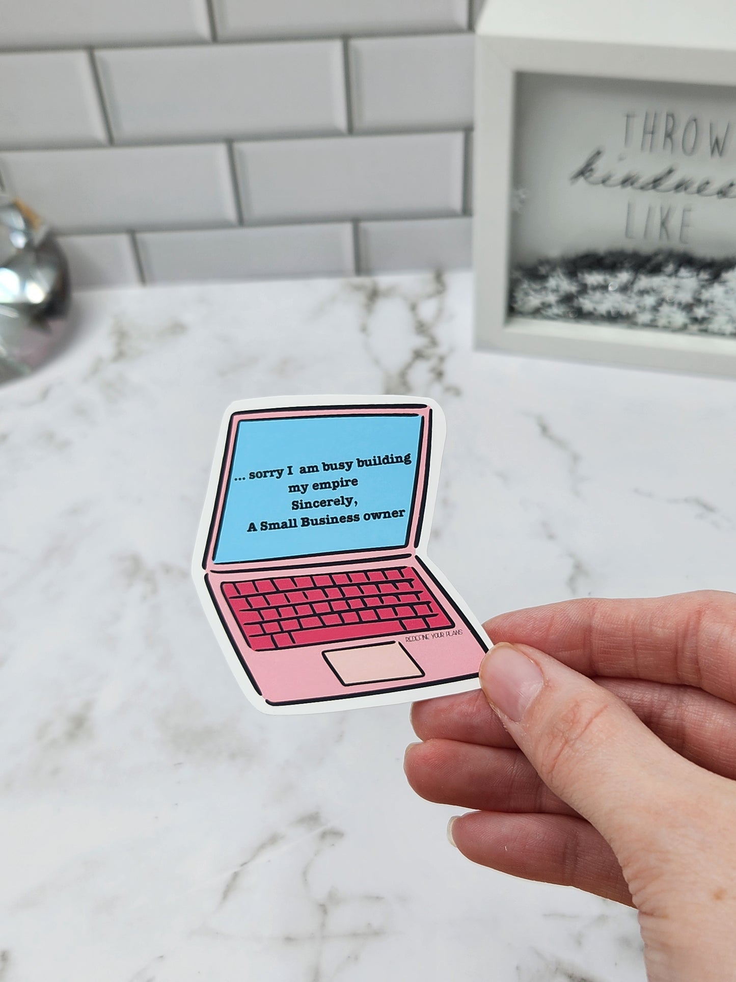 I can't I am busy building my empire vinyl sticker