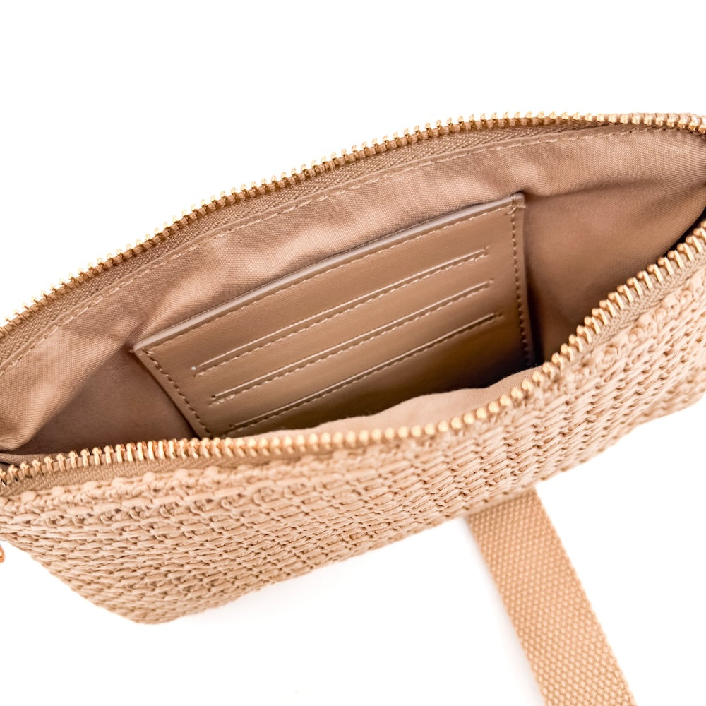Rome Raffia Clutch Card Holder Wristlet