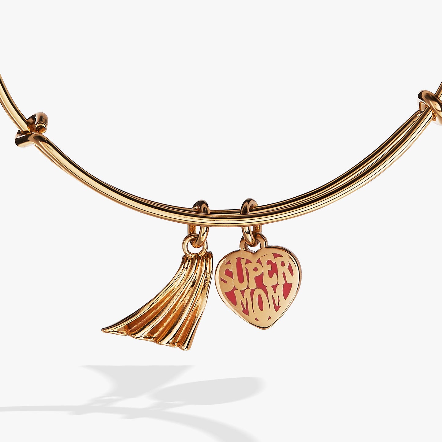 'Super Mom' Heart and Cape Charm Bangle