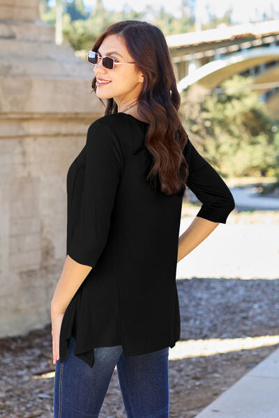 what is in your pocket? Round Neck Pocketed T-Shirt