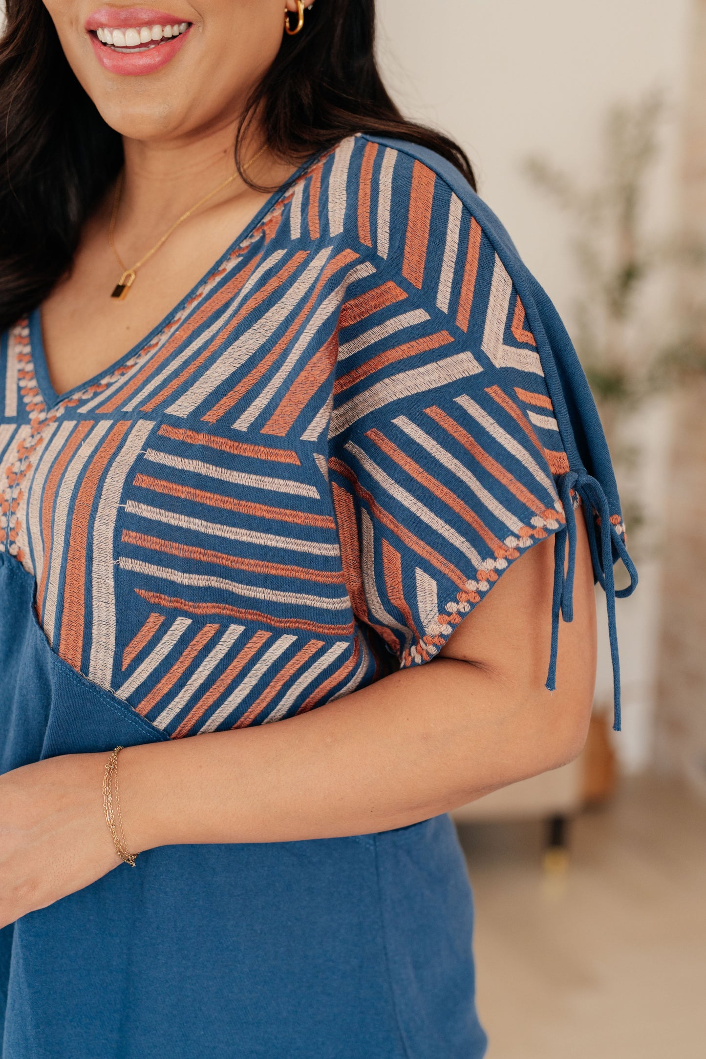 Greece Lightning V-Neck Blouse