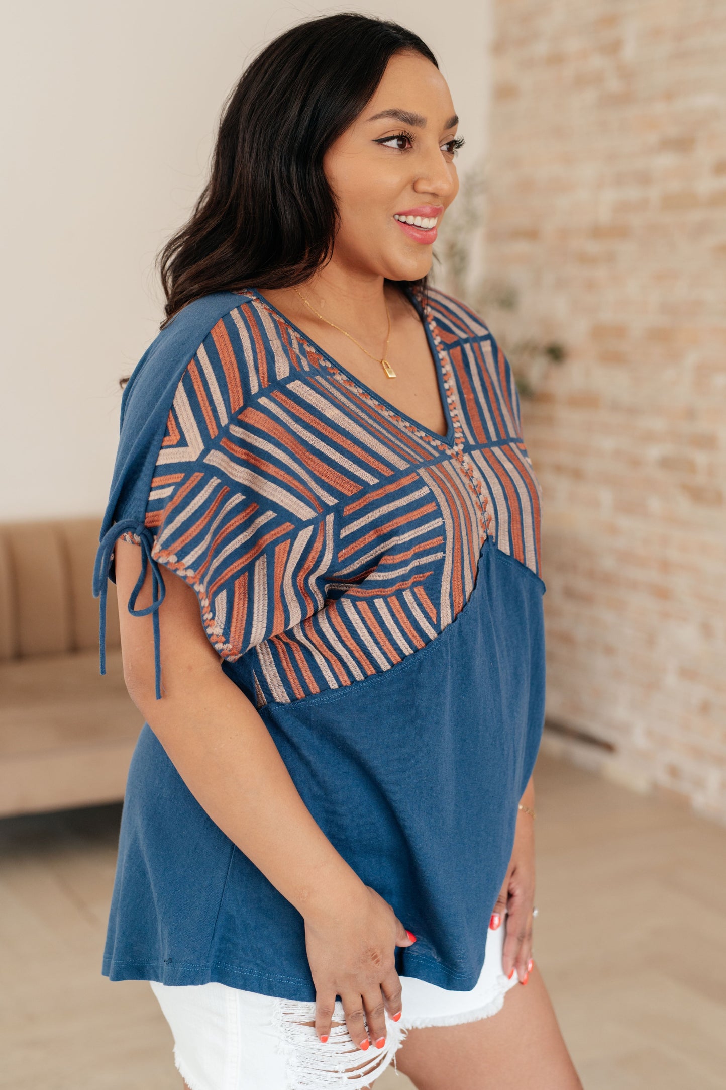 Greece Lightning V-Neck Blouse