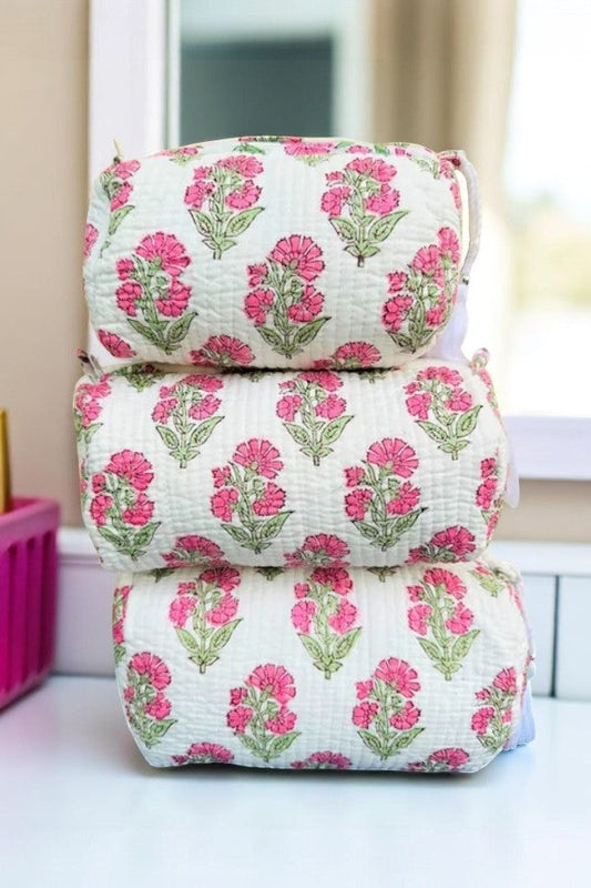 SC - ETA 7/18 - Pope Pink Floral Cosmetic Bag Set