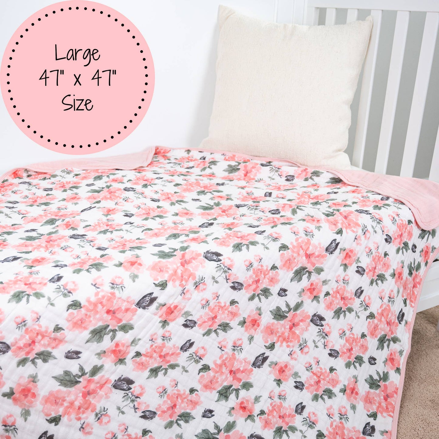 Muslin Quilt Baby & Kids Blanket Pretty in Peony