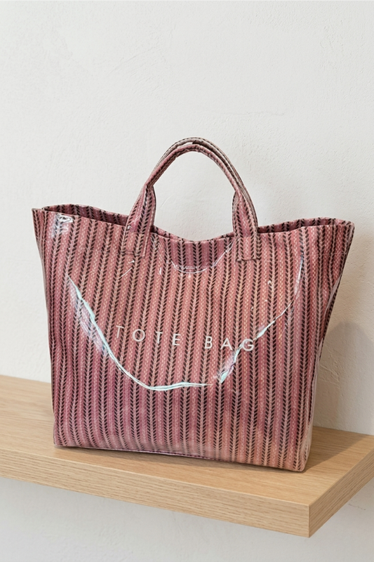 SC - Pink Chevron Vinyl TOTE BAG