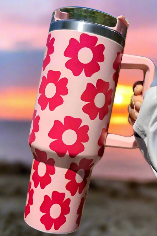 SC - 40 oz Pink Flower Tumbler