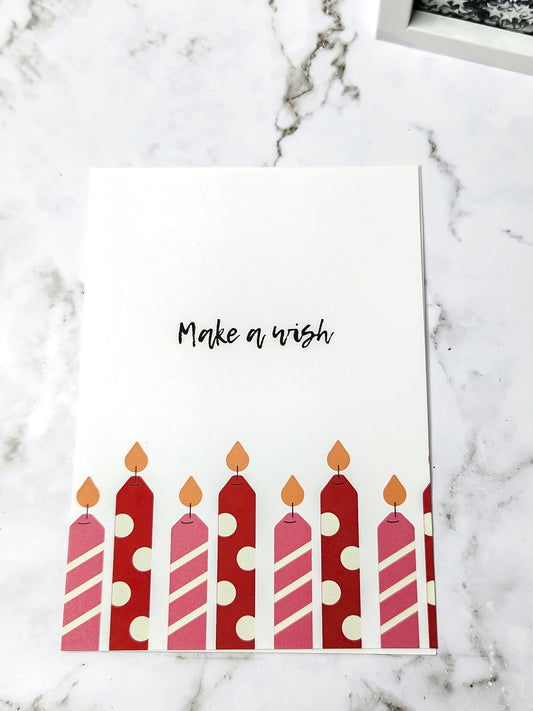 Make a wish candle greeting card