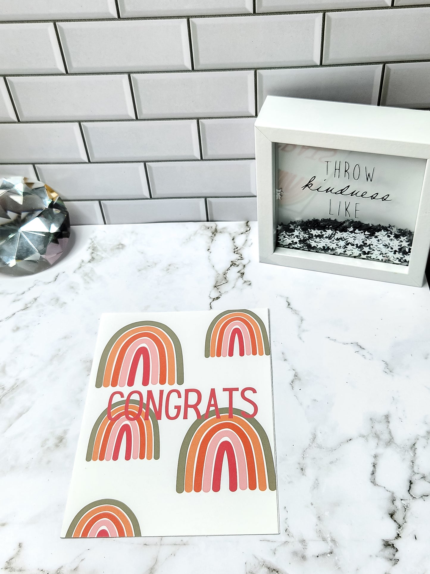 CONGRATS rainbow Greeting card