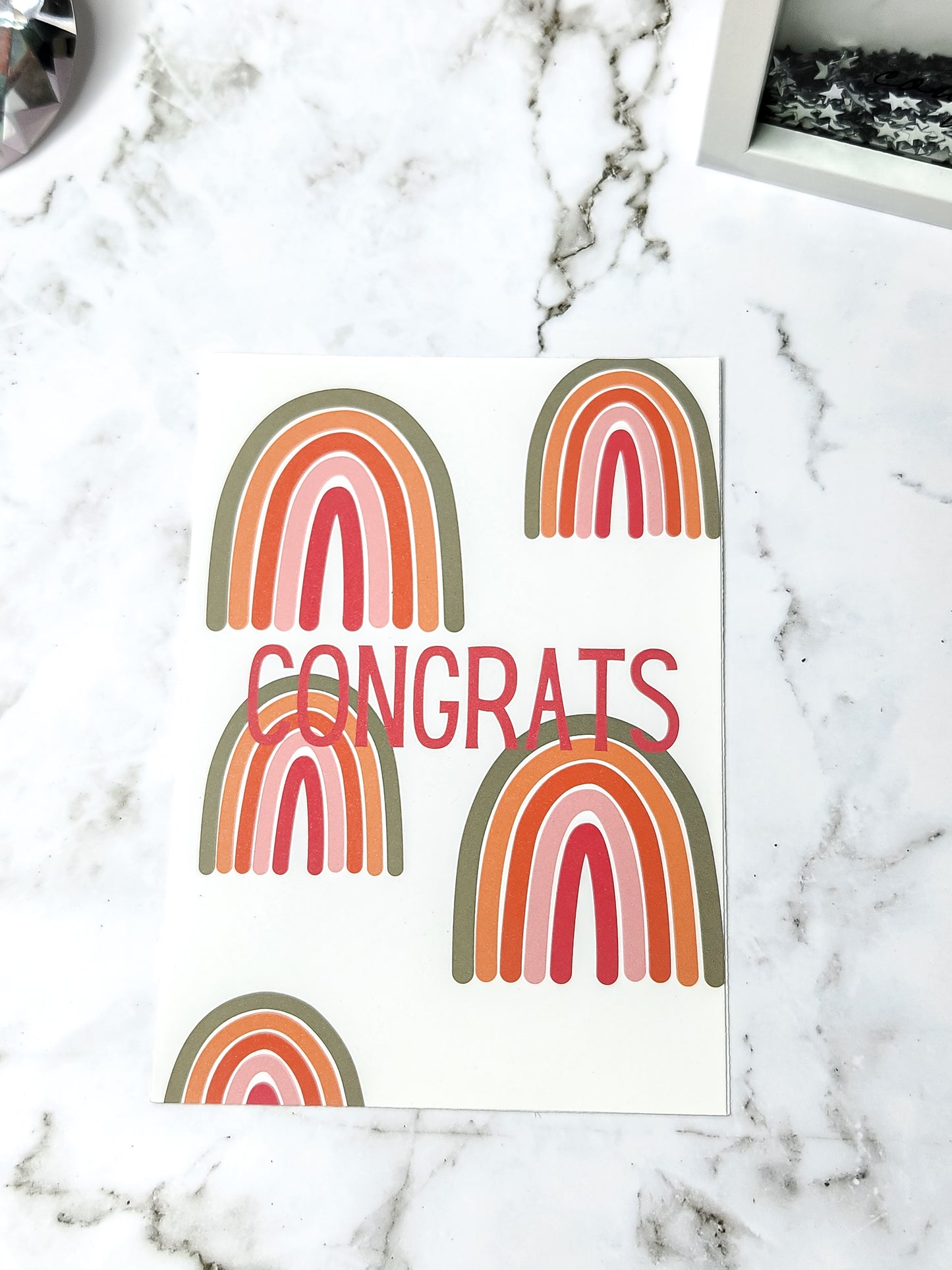 CONGRATS rainbow Greeting card