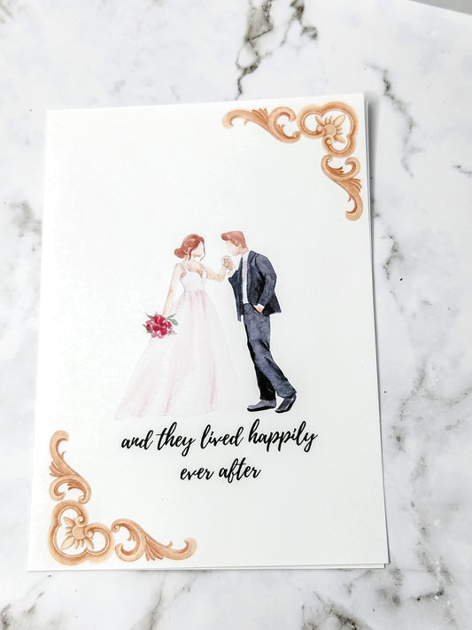 And they lived happily ever after Wedding card