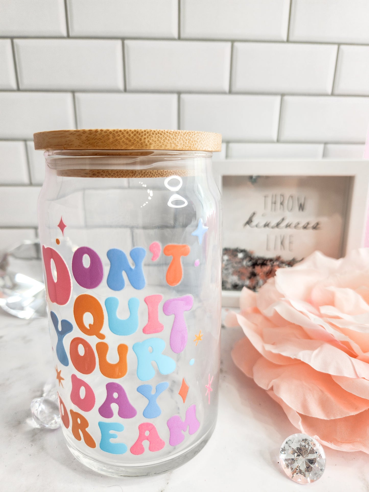 Don't quit your daydream- 12 oz glass can- iced coffee