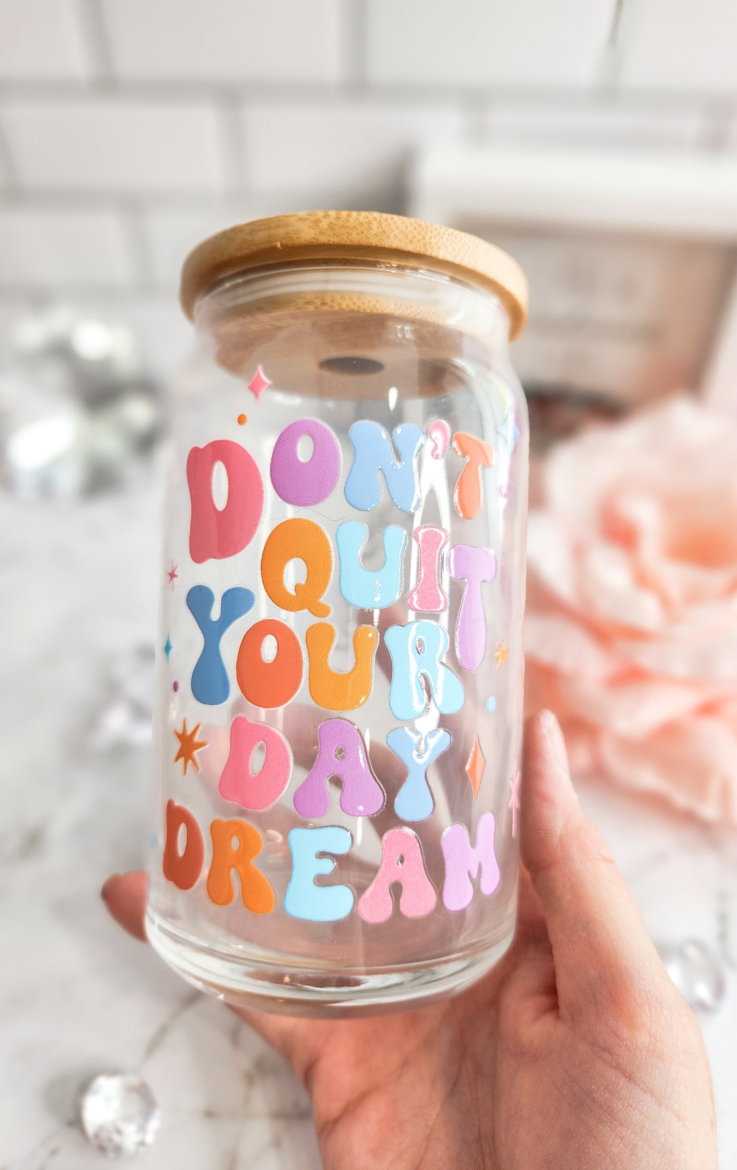 Don't quit your daydream- 12 oz glass can- iced coffee