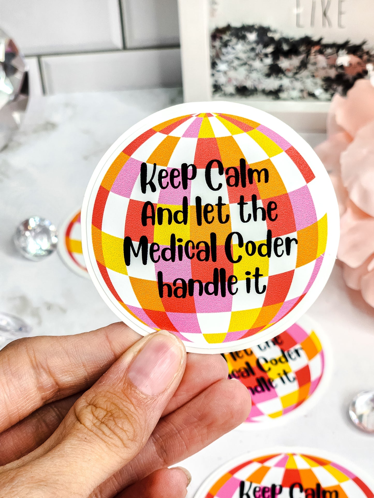 Keep calm and let the medical coder handle it sticker