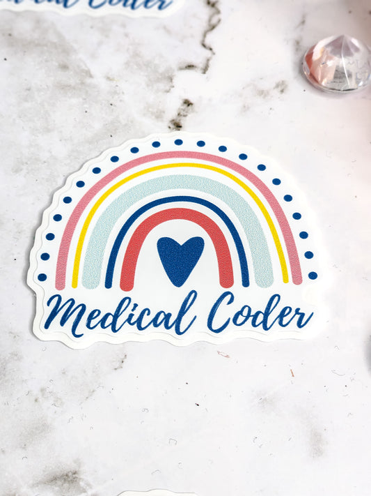 Medical coder rainbow sticker