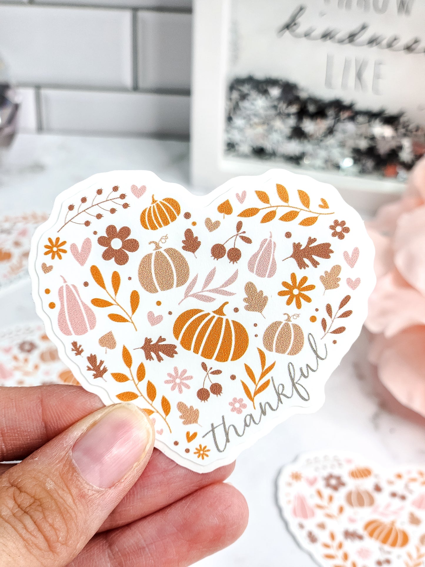 Thankful hearts sticker