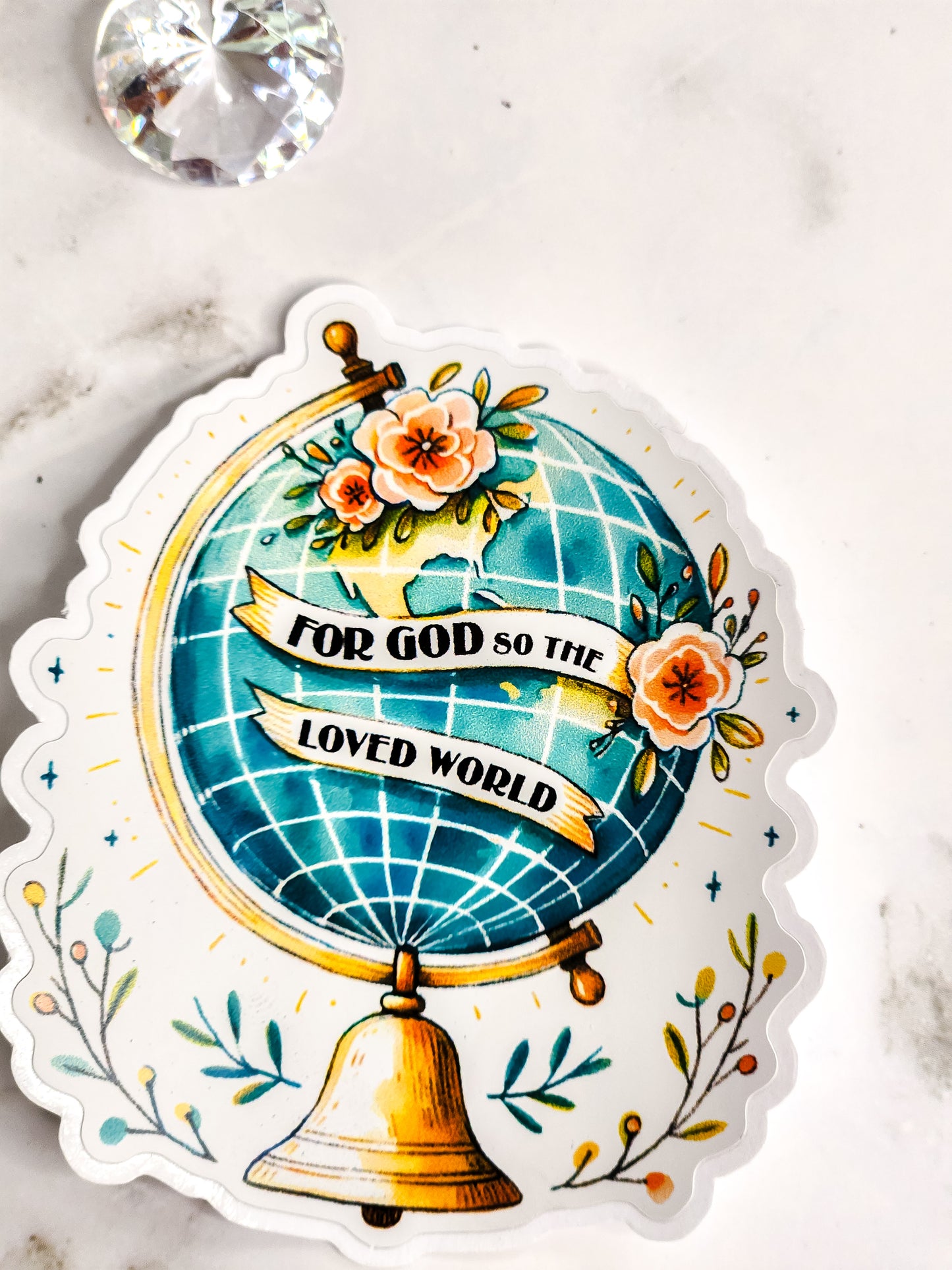 God loves the whole world sticker