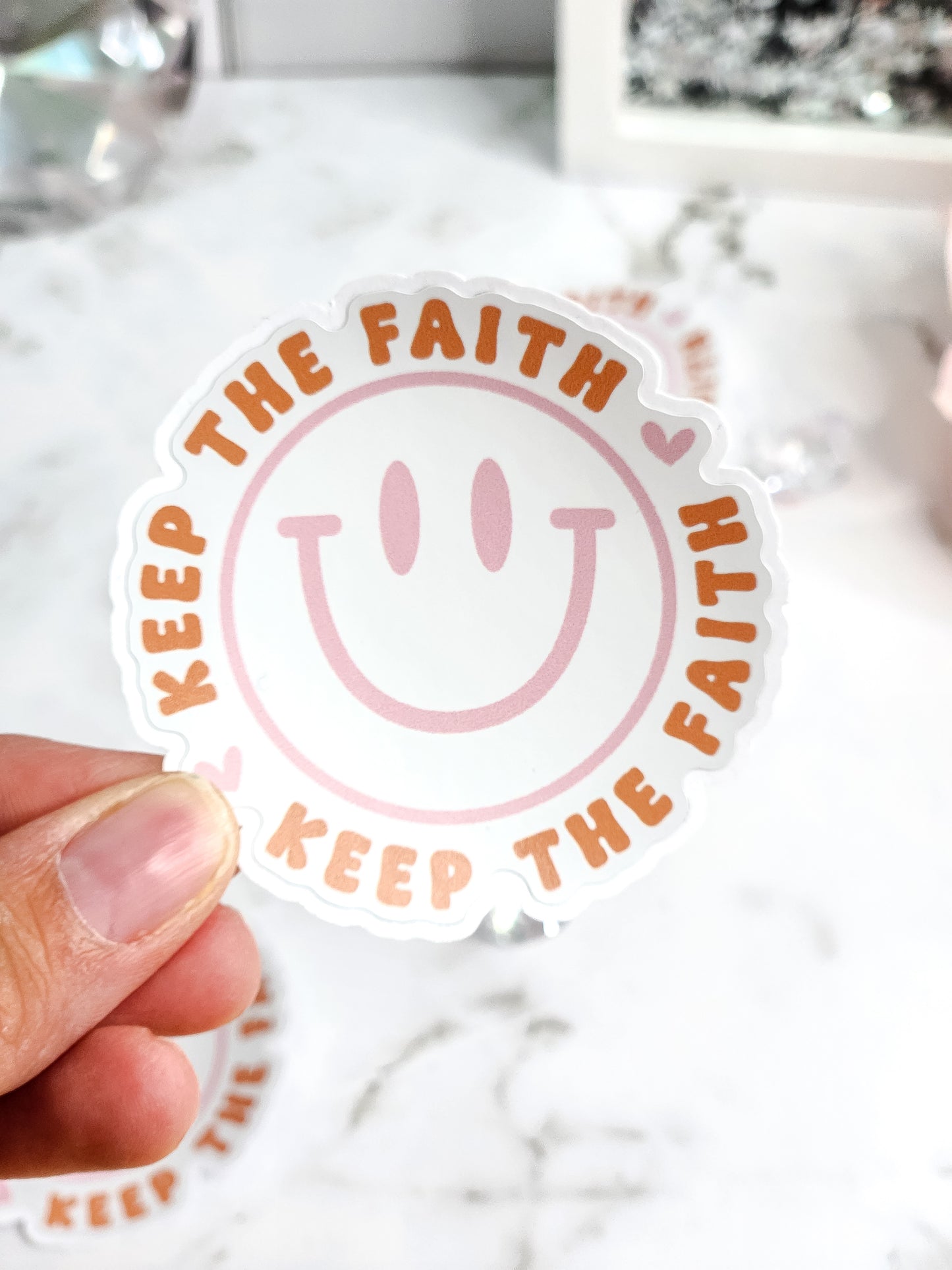 Smile and keep the faith sticker