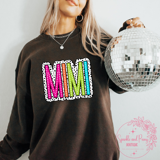 Mimi bright polka dots crewneck