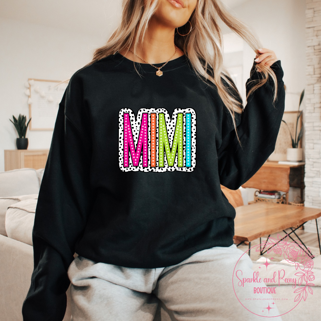 Mimi bright polka dots crewneck