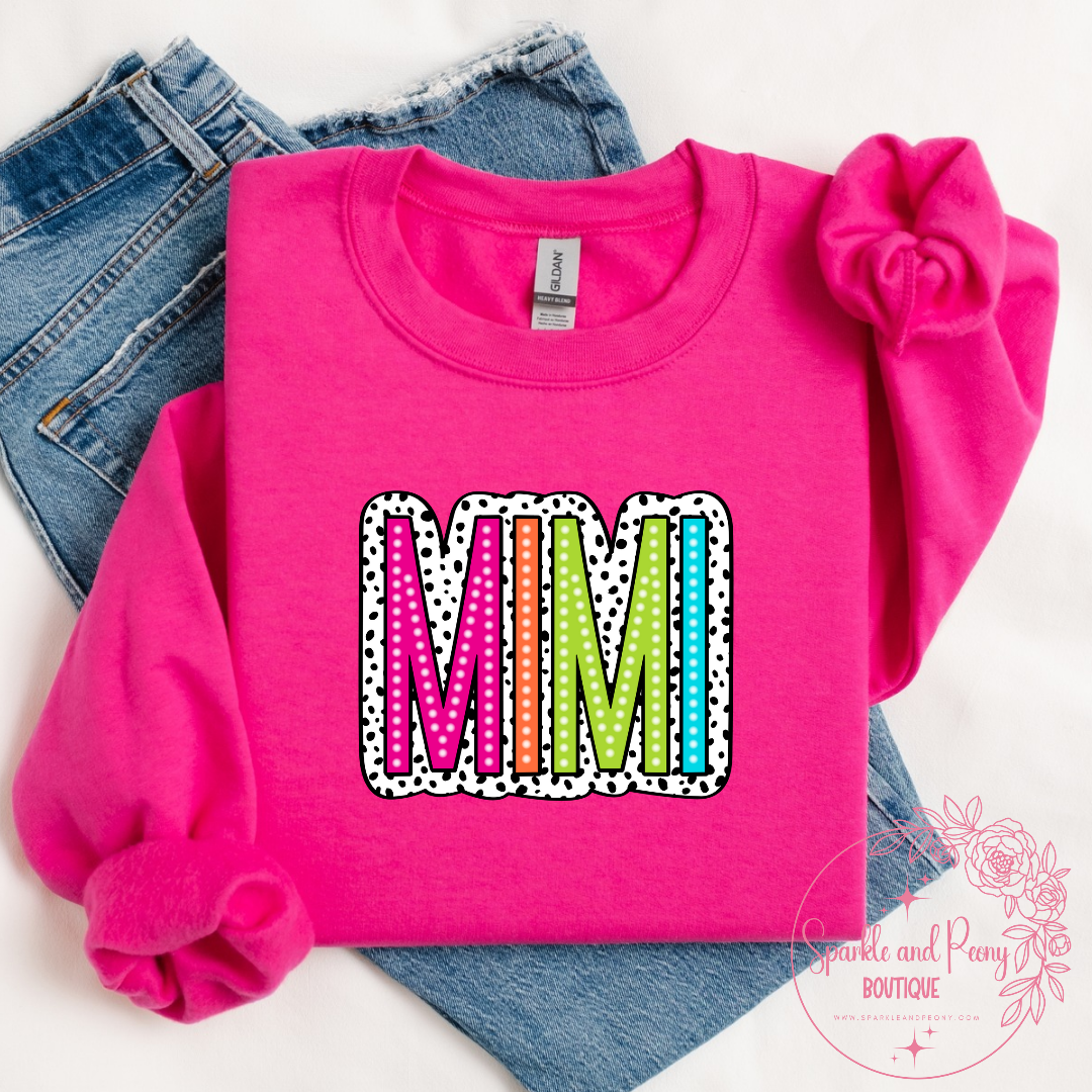 Mimi bright polka dots crewneck