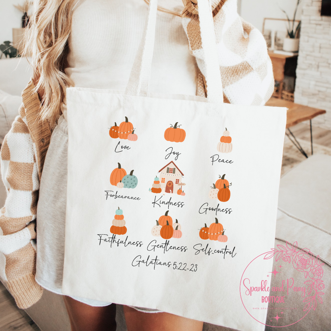 Harvest the fruits of the spirit tote bag