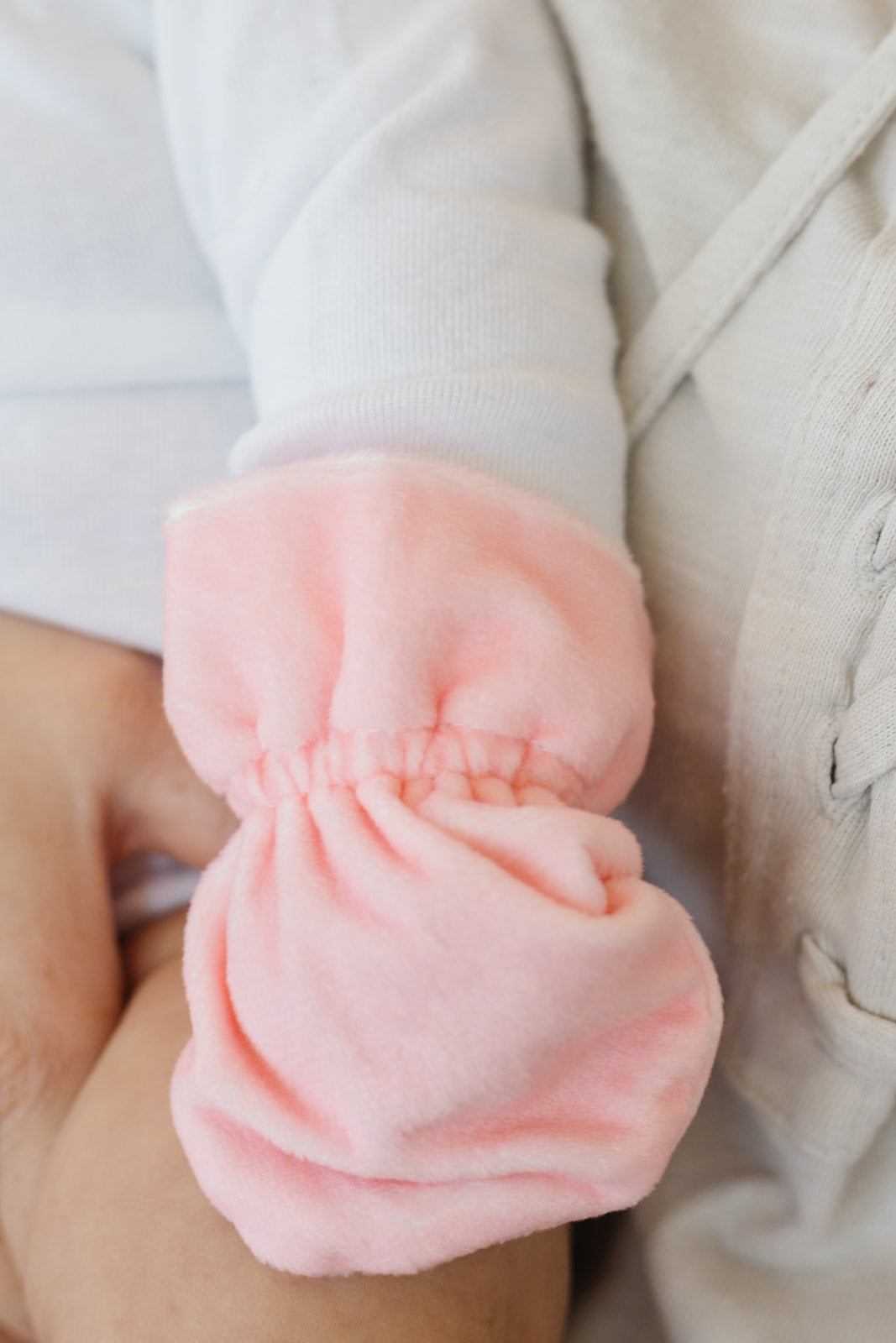 Stay-On Baby Mittens with Silicone Grip - Crystal Rose No Scratch Mittens for Newborns 0-6 Months