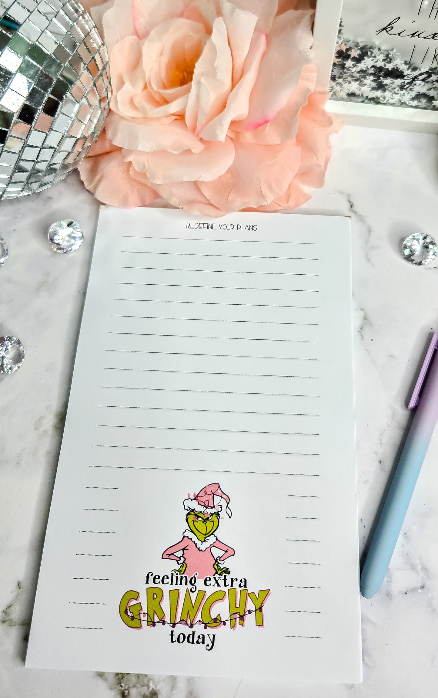 Extra grinchy notepad