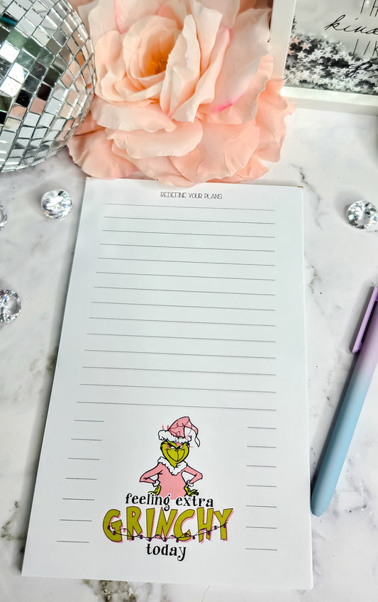 Extra grinchy notepad