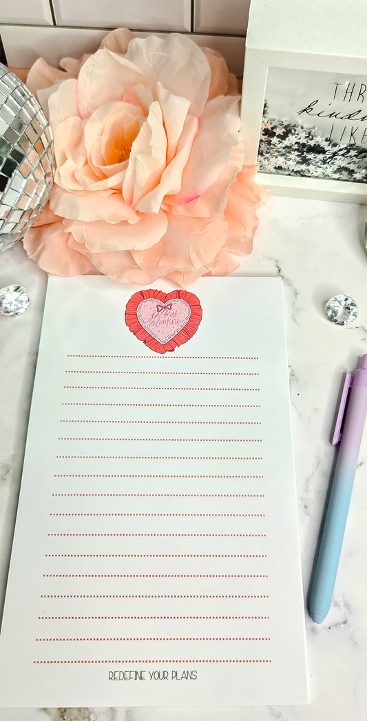 Be mine hearts notepad