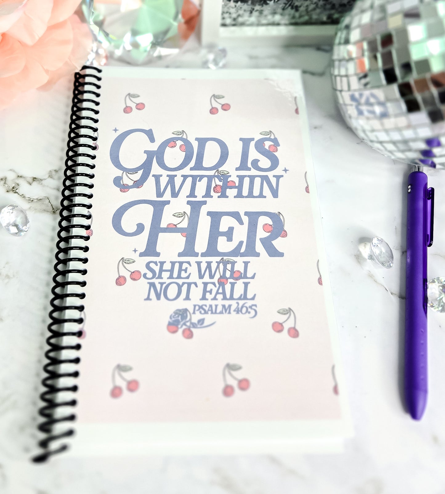 God is within her she will not fall cherry notebook