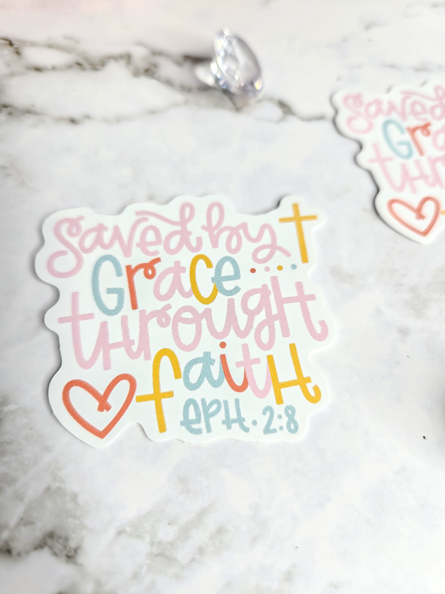 Saved by grace sticker