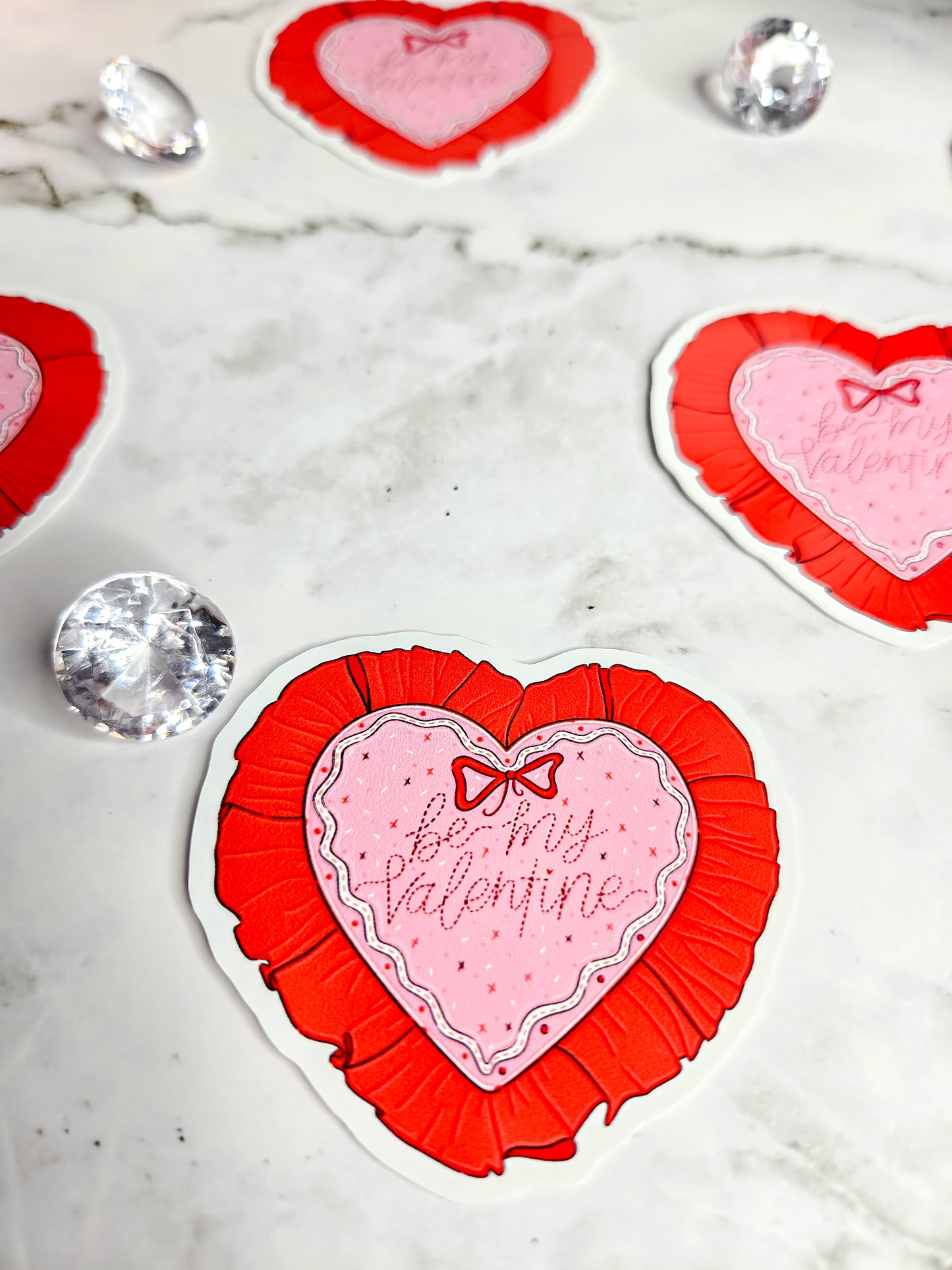 Be my valentine heart sticker