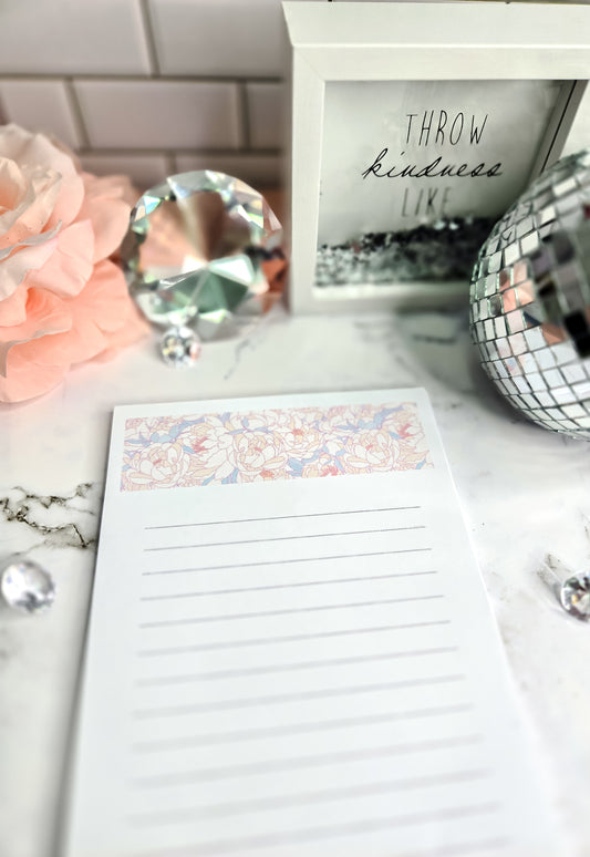 Peony blooms notepad