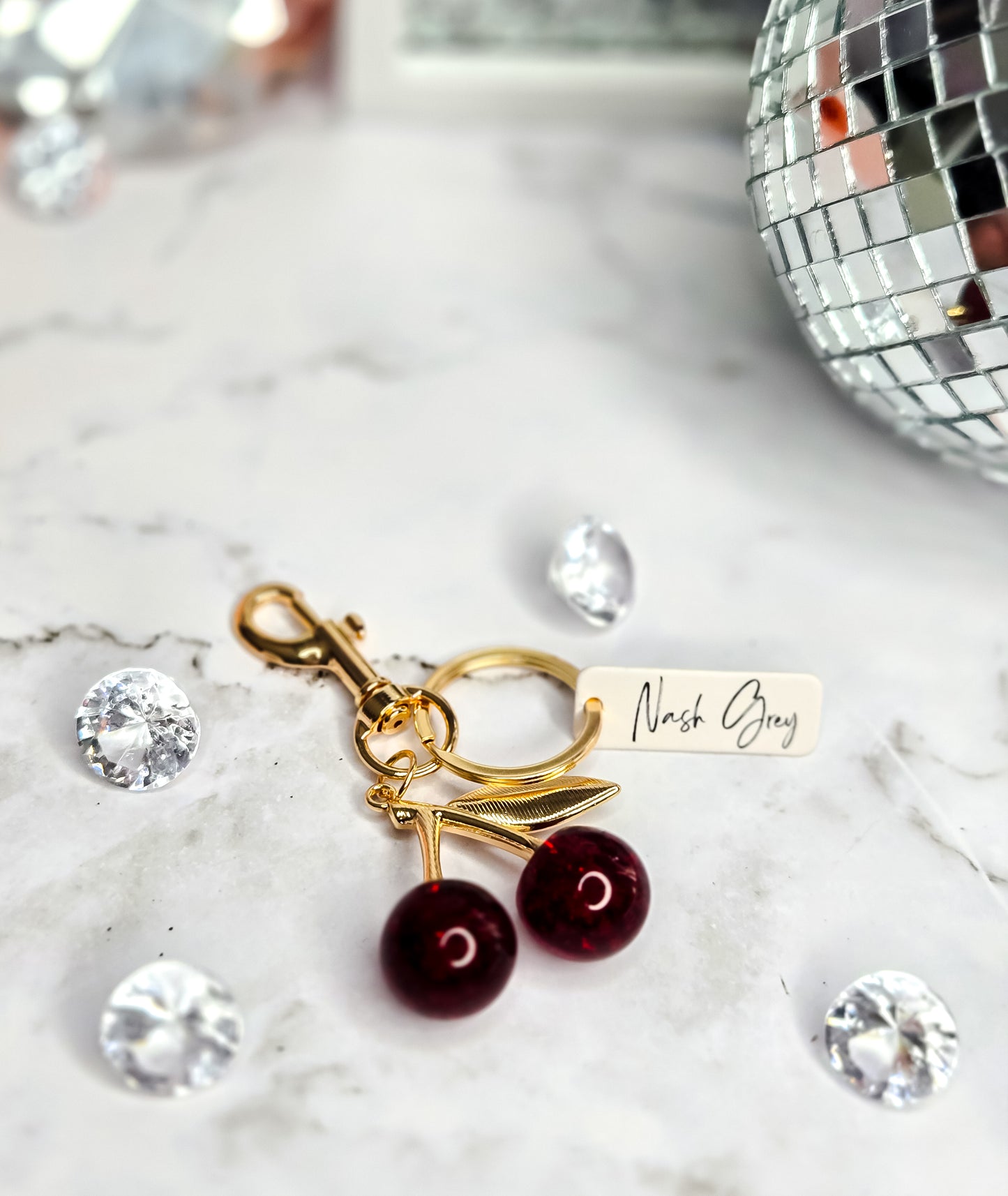 Juicy cherry bag charm