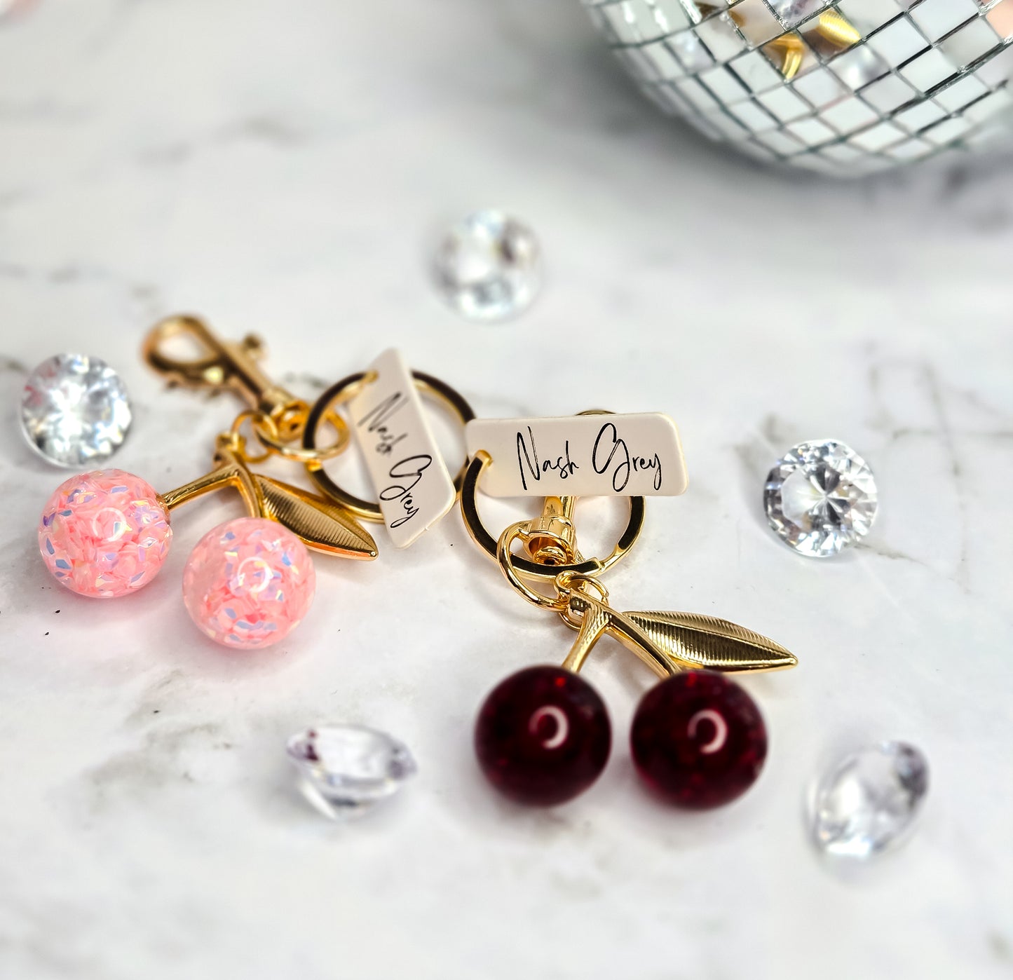 Juicy cherry bag charm