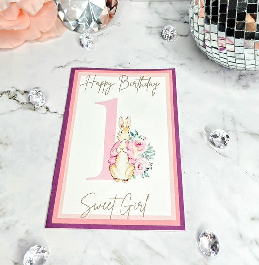 Happy Birthday Sweet girl greeting card