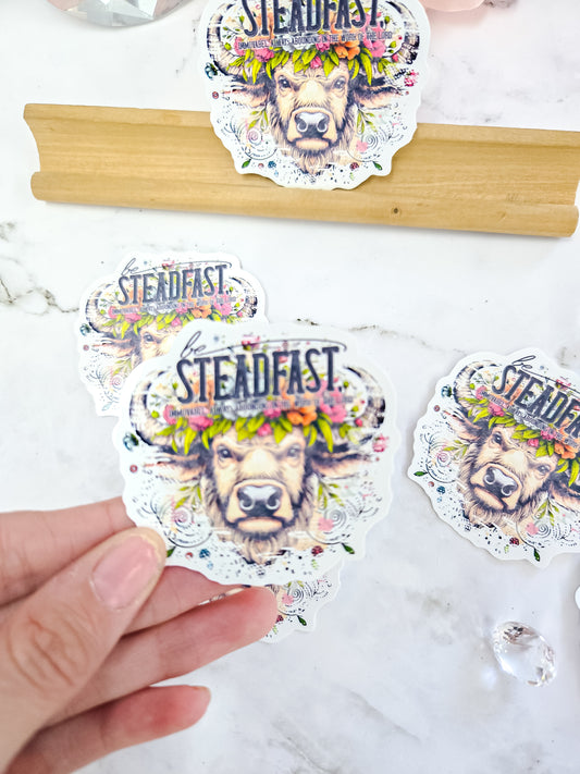 Steadfast bull western faith sticker